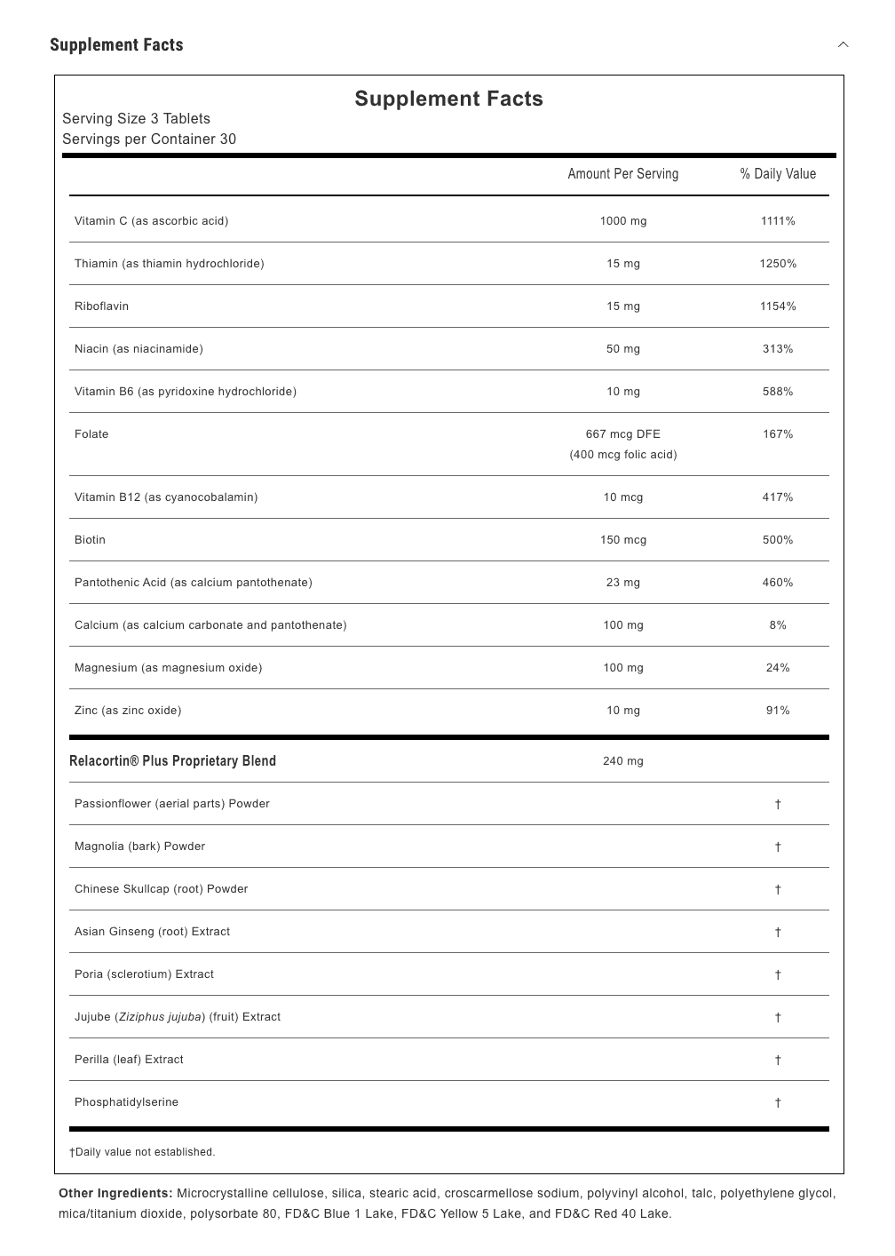 relacore ingredients