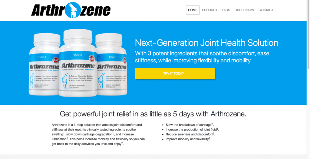 Arthrozene Website