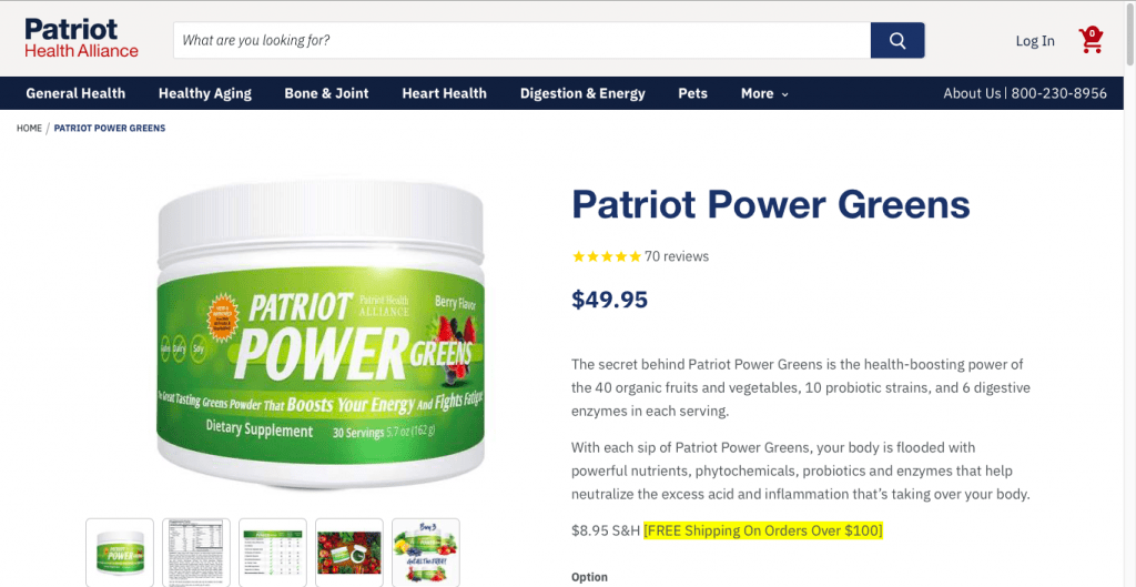 Patriot Power Greens Website