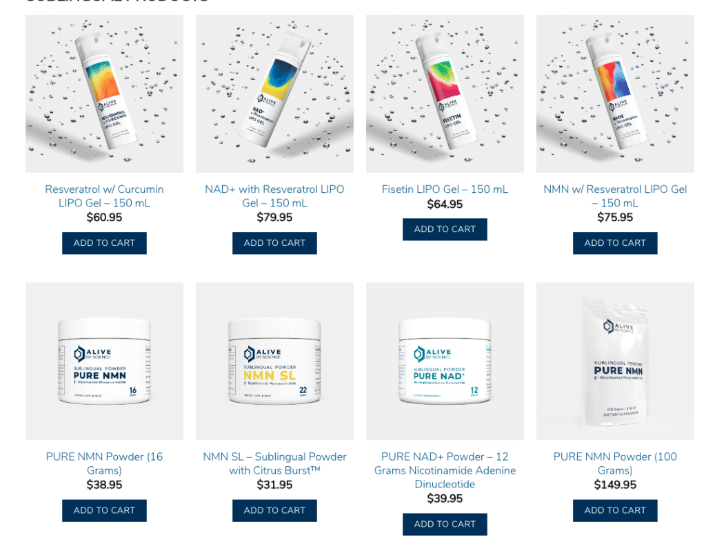 Alive by Science NMN Products