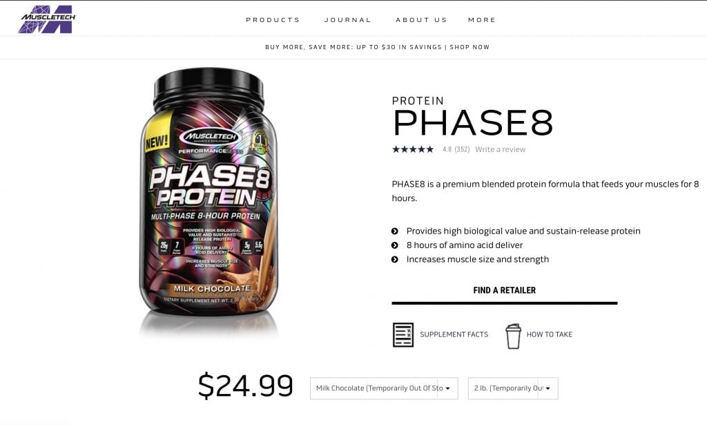 Phase 8 Protein By MuscleTech Website