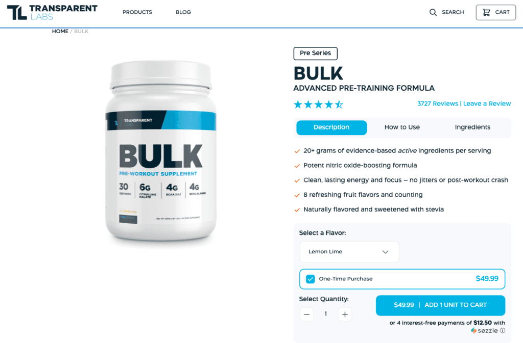 transparent labs bulk website