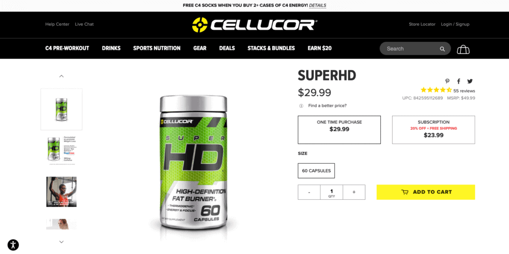 Cellucor Super HD Website