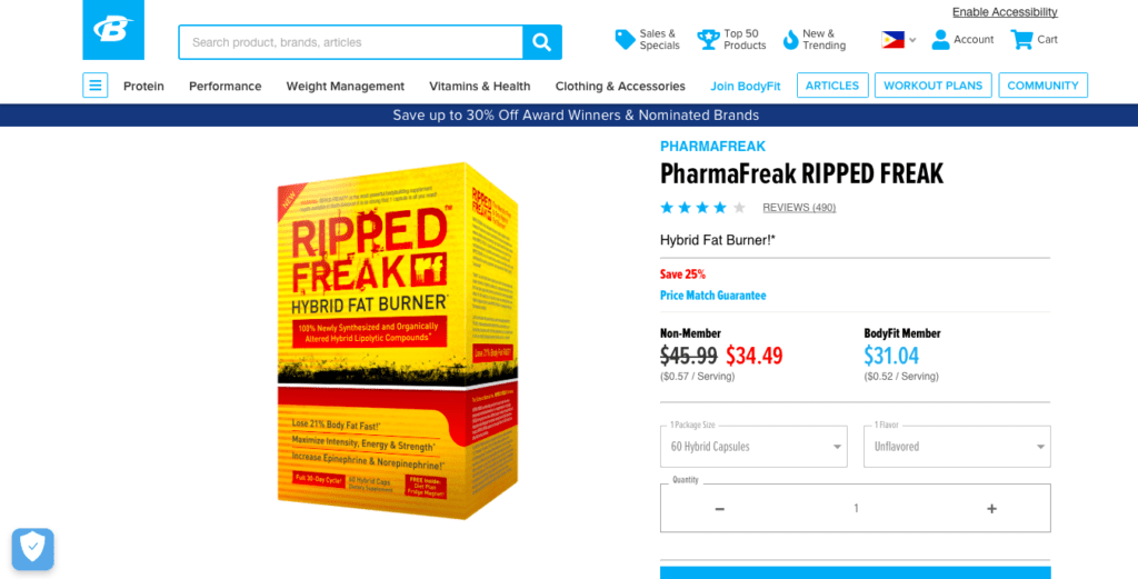 Pharmafreak Ripped Freak Website