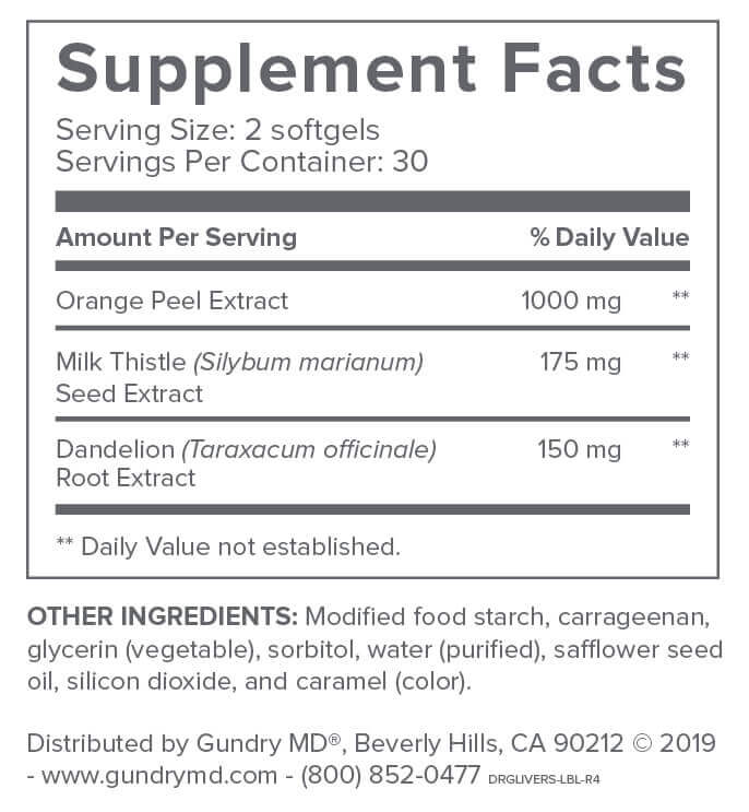 Gundry MD Complete Liver Support -Supplement Facts