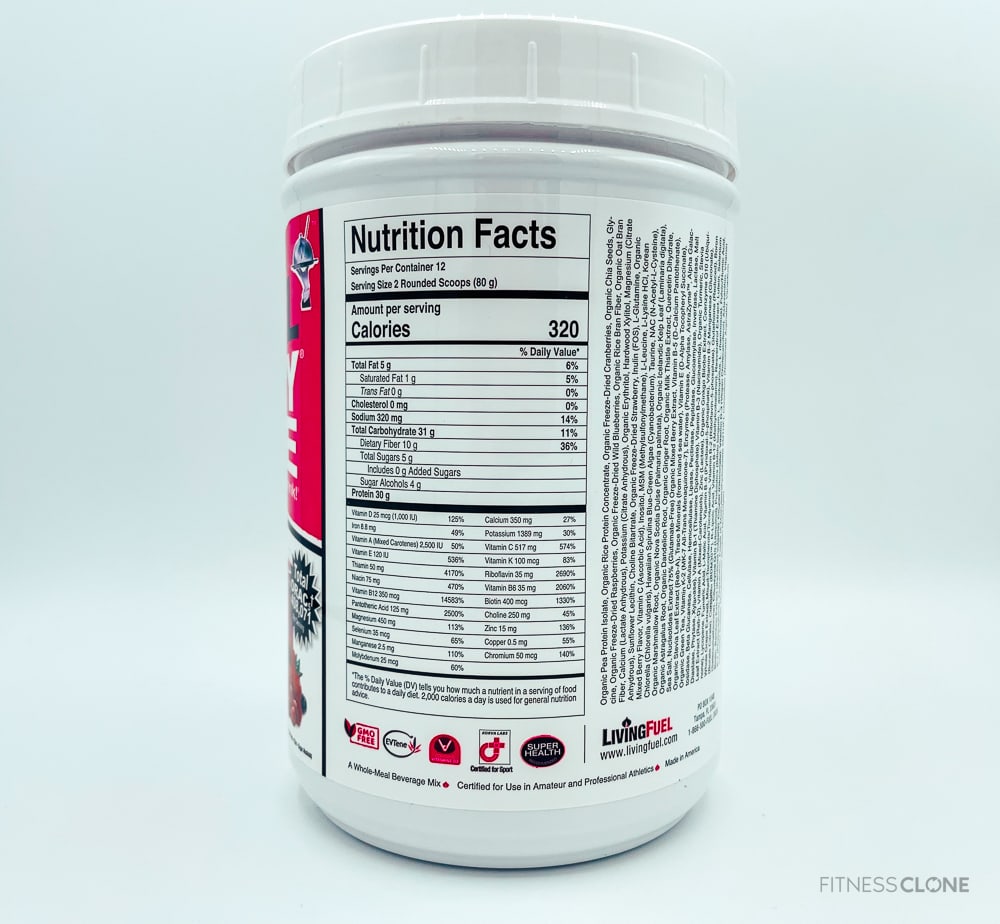 Living Fuel SuperBerry Ultimate Supplement Facts