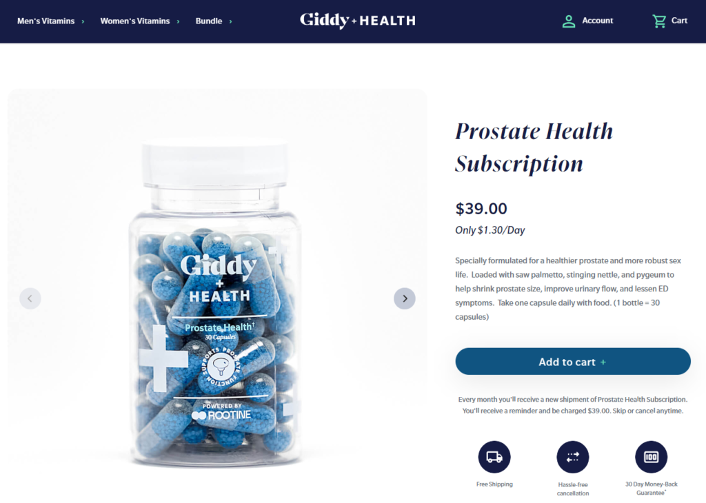 giddy prostate health review website