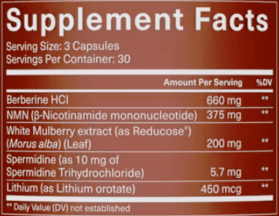lifeforce peak nmn ingredients