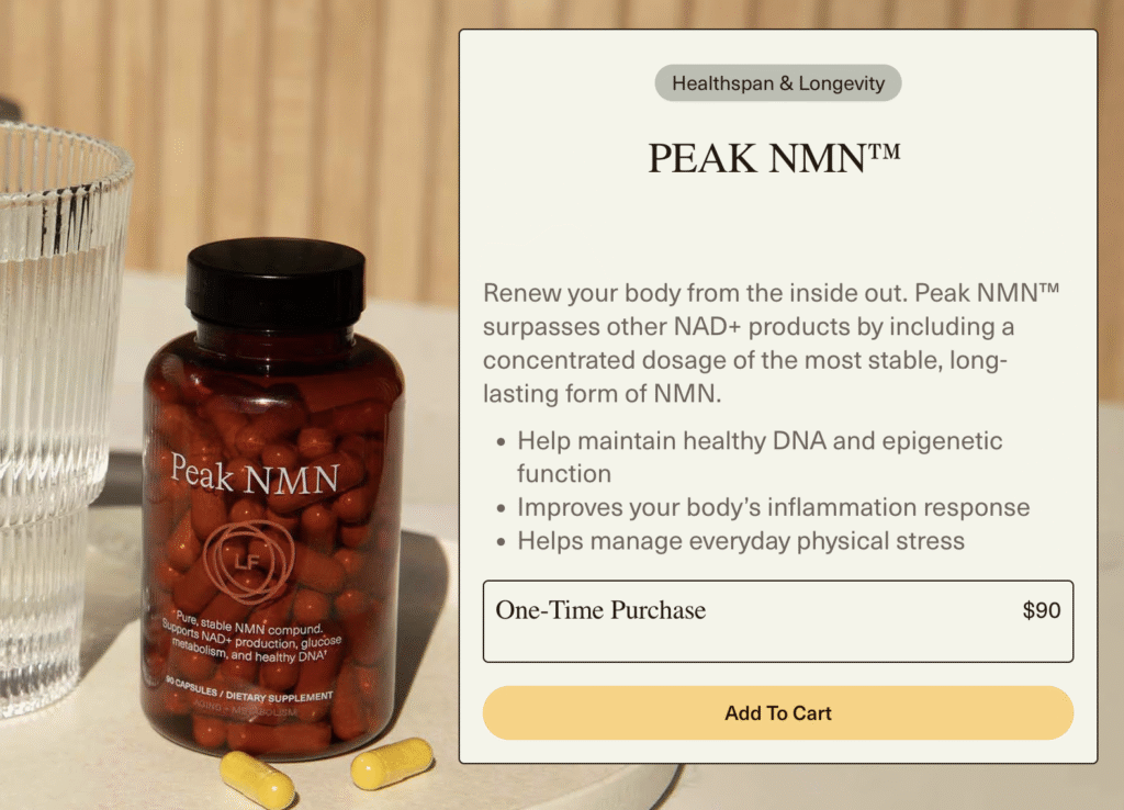 lifeforce peak nmn website